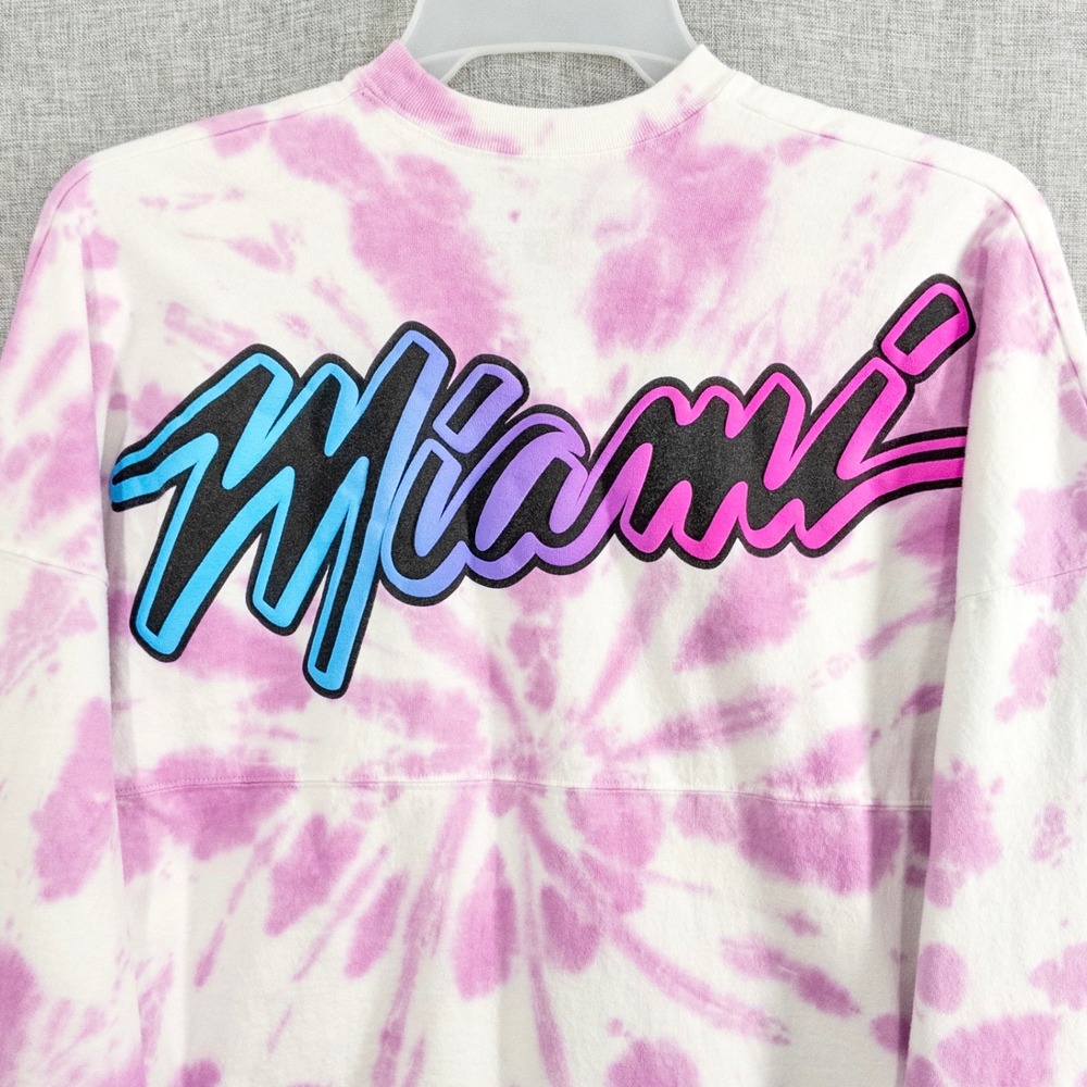 Miami Heat Spirit Jersey Court Culture Tie Dye Long Sleeve Shirt Small Pink
